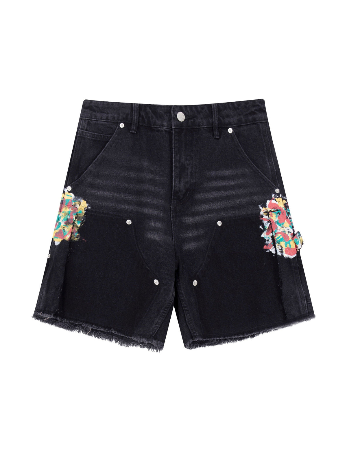 NOIR SPLIT PAINTERS SHORTS Denim Shorts | STREETWEAR APPAREL | UNDEVELOPED