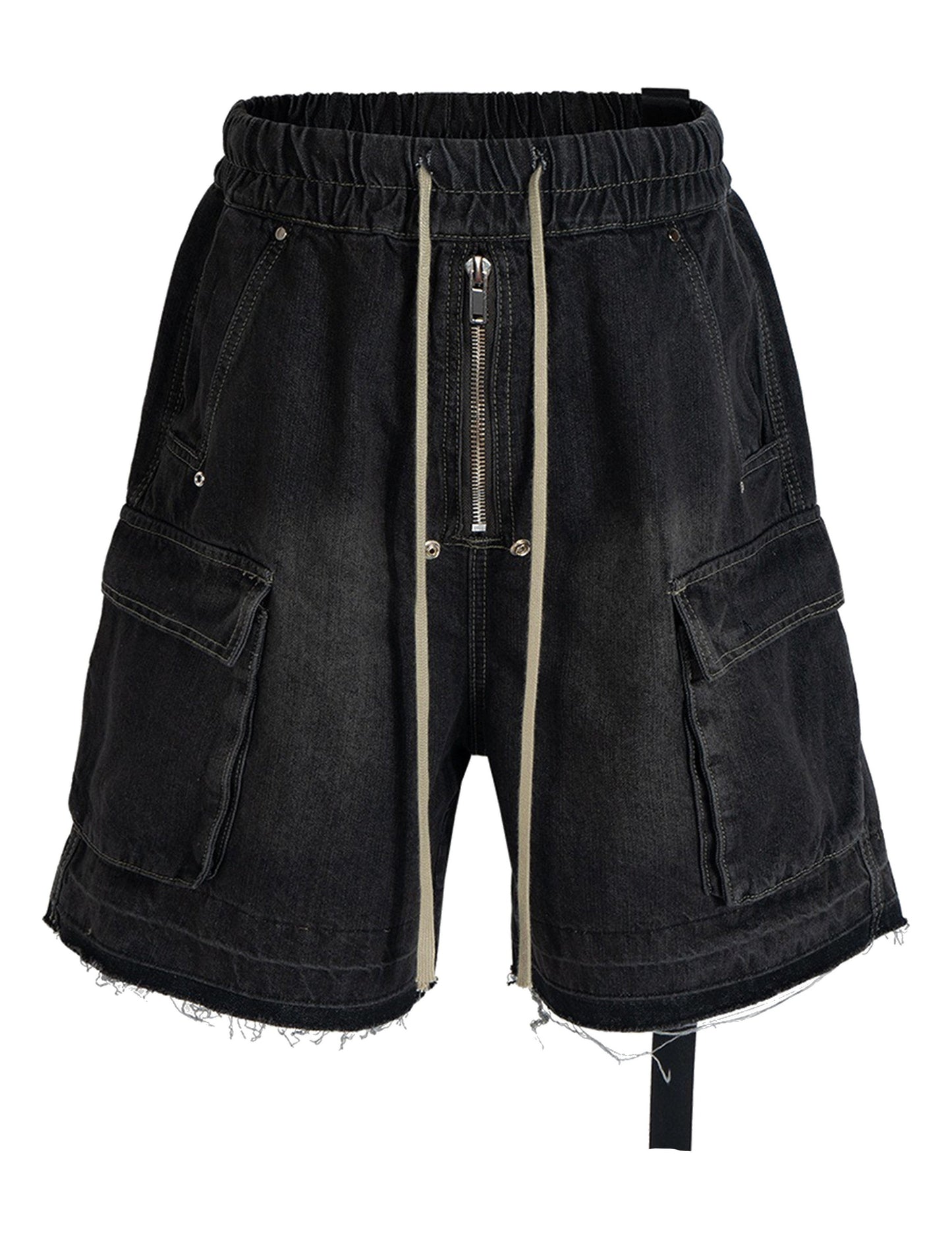 NOIR DRAWSTRING DENIM CARGO Denim Shorts | STREETWEAR APPAREL | UNDEVELOPED