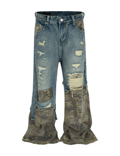 AZUL SCAB CAMO FLARE DENIM Denim | STREETWEAR APPAREL | UNDEVELOPED
