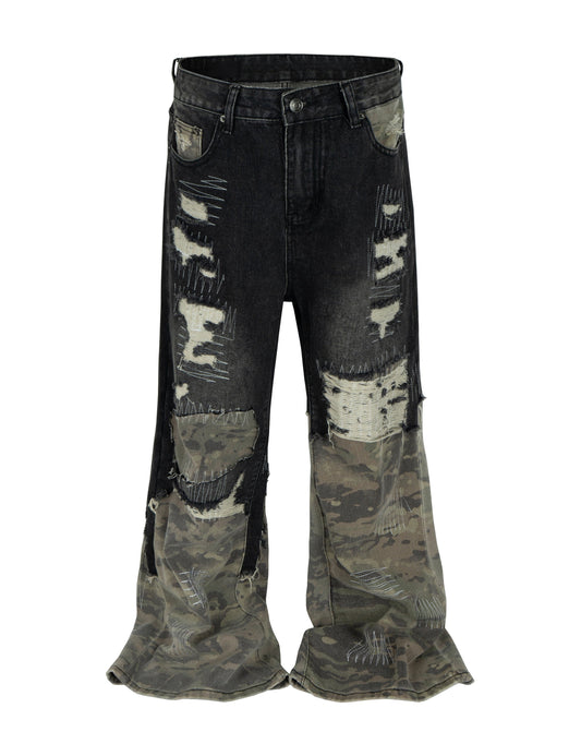 NOIR SCAB CAMO FLARE DENIM Denim | STREETWEAR APPAREL | UNDEVELOPED