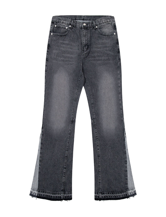 CHARCOAL SPLIT FLARE DENIM Denim | STREETWEAR APPAREL | UNDEVELOPED