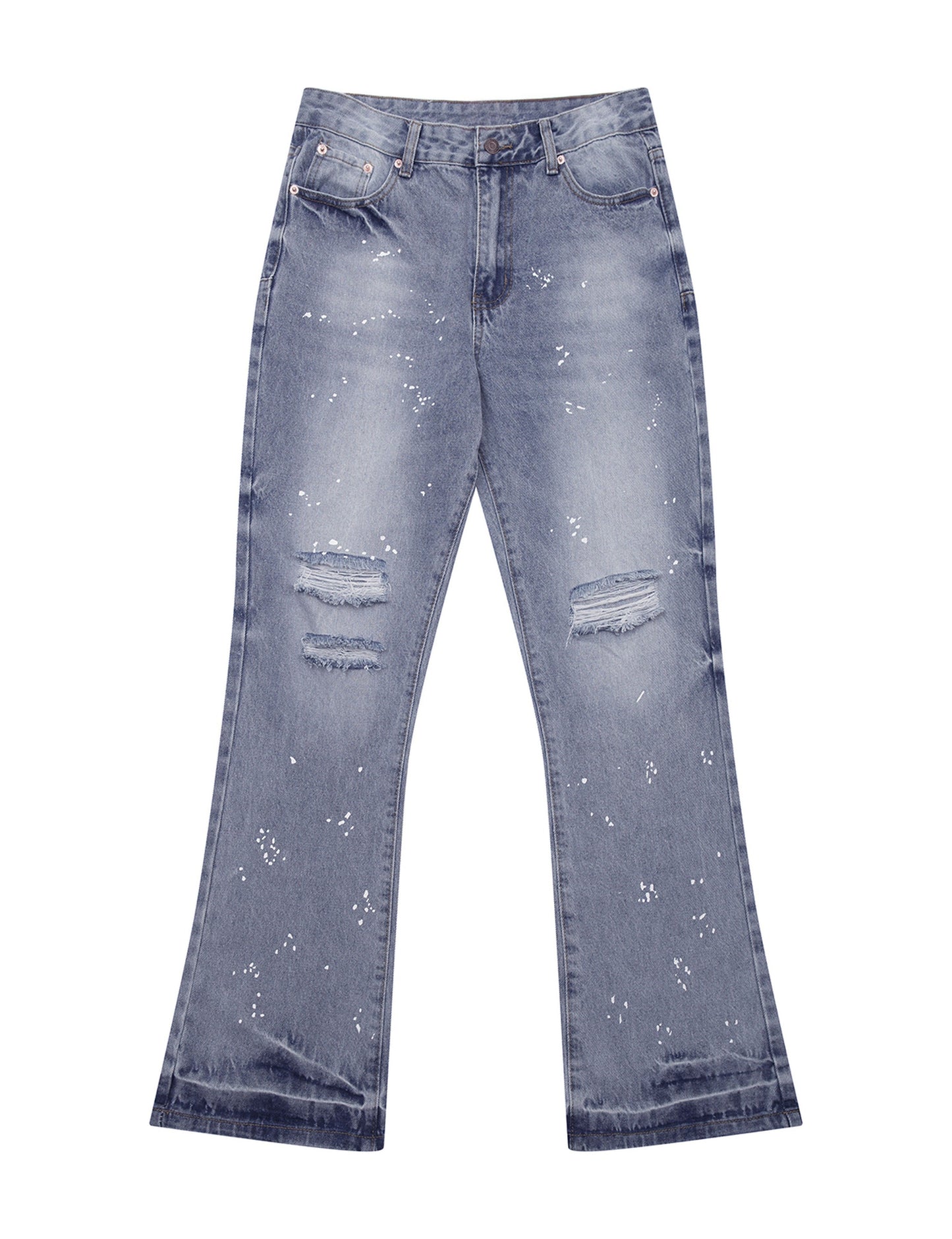 AZUL DISTRESSED SPLIT FLARE DENIM Denim | STREETWEAR APPAREL | UNDEVELOPED