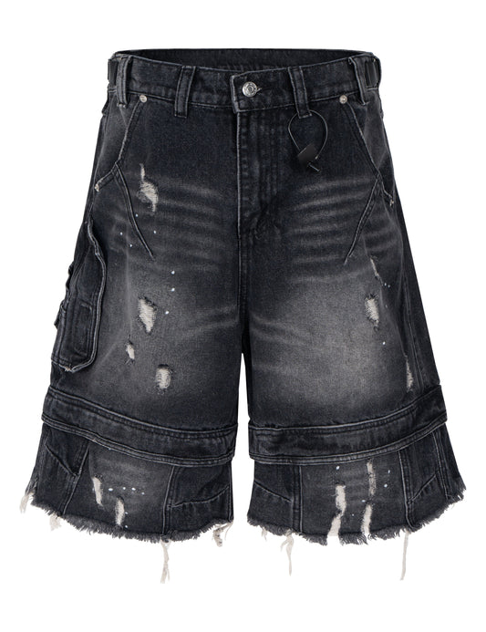 NOIR DISTRESSED CARGO SHORTS Cargo Shorts | STREETWEAR APPAREL | UNDEVELOPED