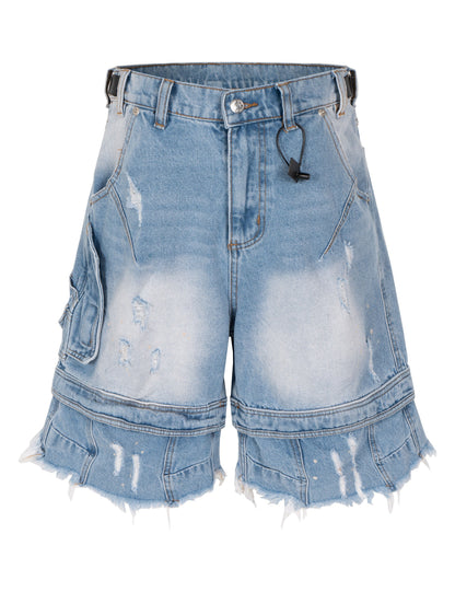 AZUL DISTRESSED CARGO SHORTS Cargo Shorts | STREETWEAR APPAREL | UNDEVELOPED