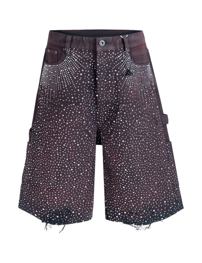 OXBLOOD RHINESTONE SHORTS Shorts | STREETWEAR APPAREL | UNDEVELOPED