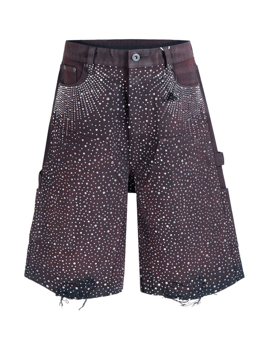 OXBLOOD RHINESTONE SHORTS Shorts | STREETWEAR APPAREL | UNDEVELOPED
