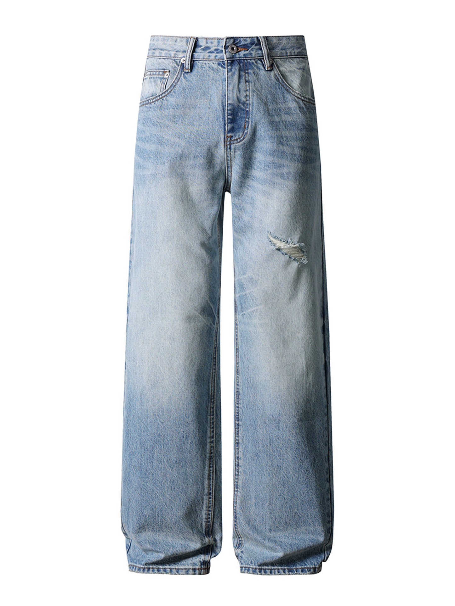 LIGHT WAS DISTRESSED RELAXED DENIM | STREETWEAR APPAREL | UNDEVELOPED