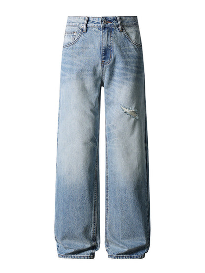 LIGHT WAS DISTRESSED RELAXED DENIM | STREETWEAR APPAREL | UNDEVELOPED