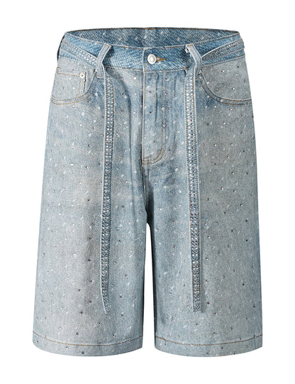 AZUL RHINESTONE SHORTS Denim Shorts | STREETWEAR APPAREL | UNDEVELOPED