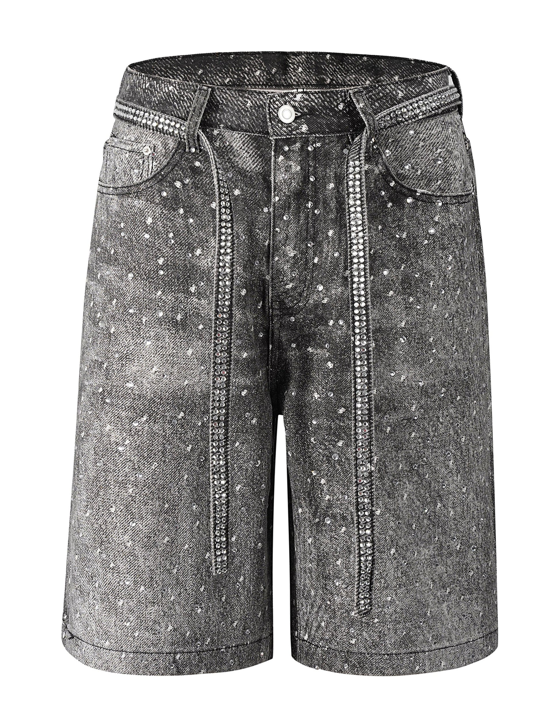 NOIR RHINESTONE SHORTS Denim Shorts | STREETWEAR APPAREL | UNDEVELOPED