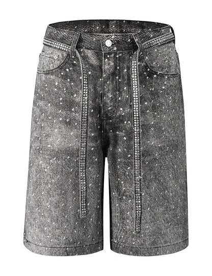 NOIR RHINESTONE SHORTS Denim Shorts | STREETWEAR APPAREL | UNDEVELOPED