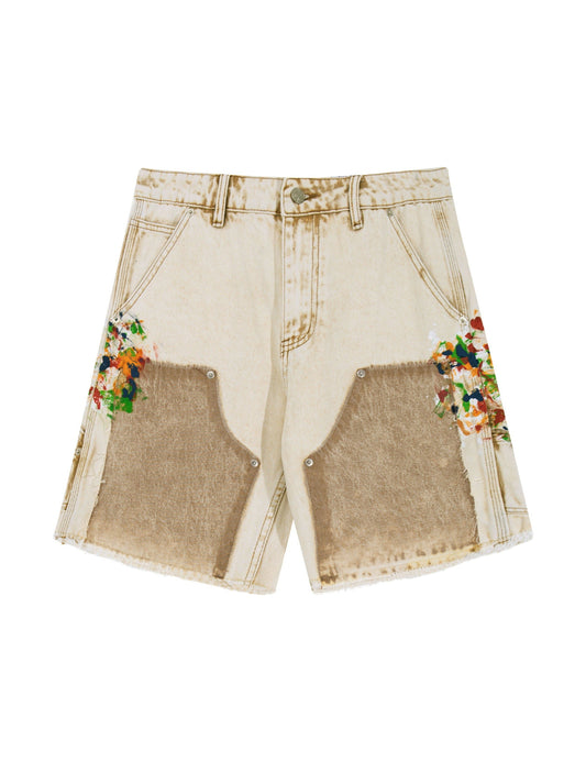SAND SPLIT PAINTERS SHORTS Denim Shorts | STREETWEAR APPAREL | UNDEVELOPED