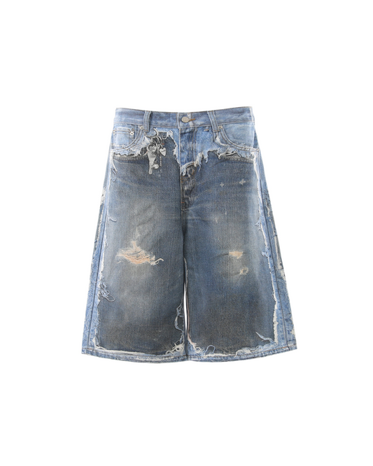 DISTRESSED PRINTED SHORTS — normalized product image