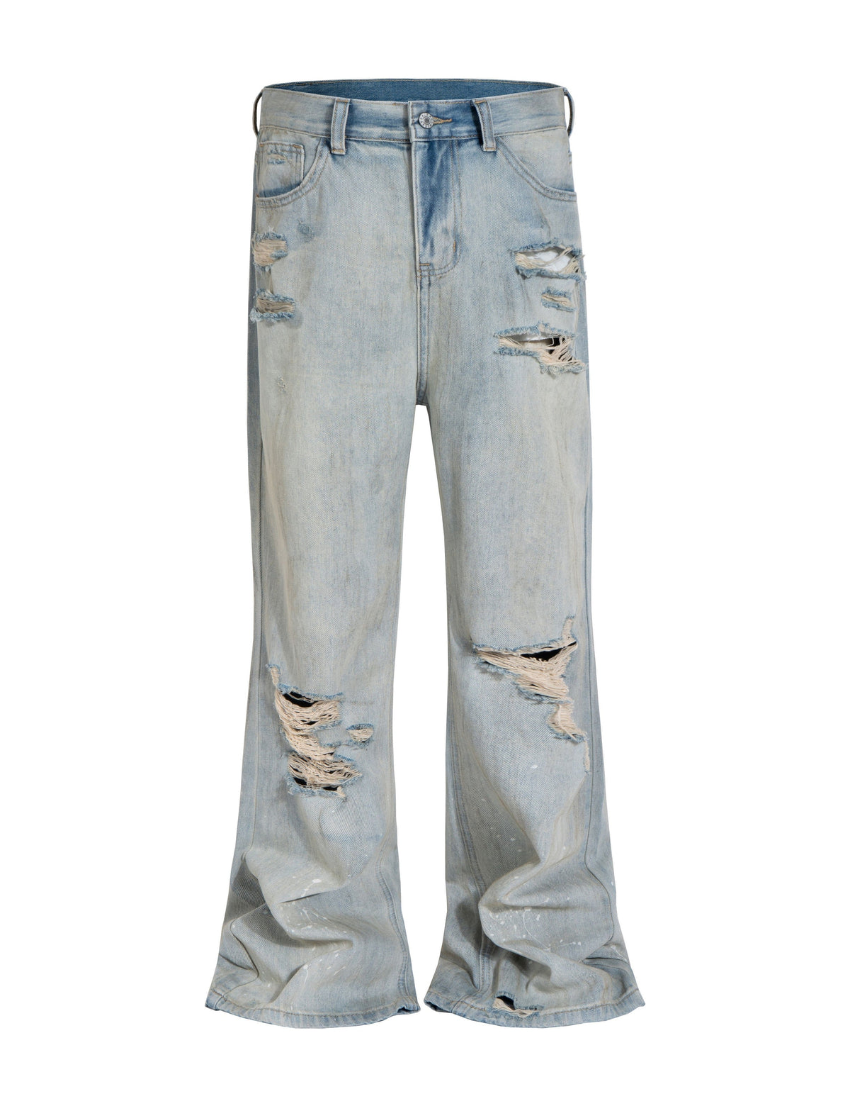 STONE DESTRUCTION FLARE DENIM Denim | STREETWEAR APPAREL | UNDEVELOPED