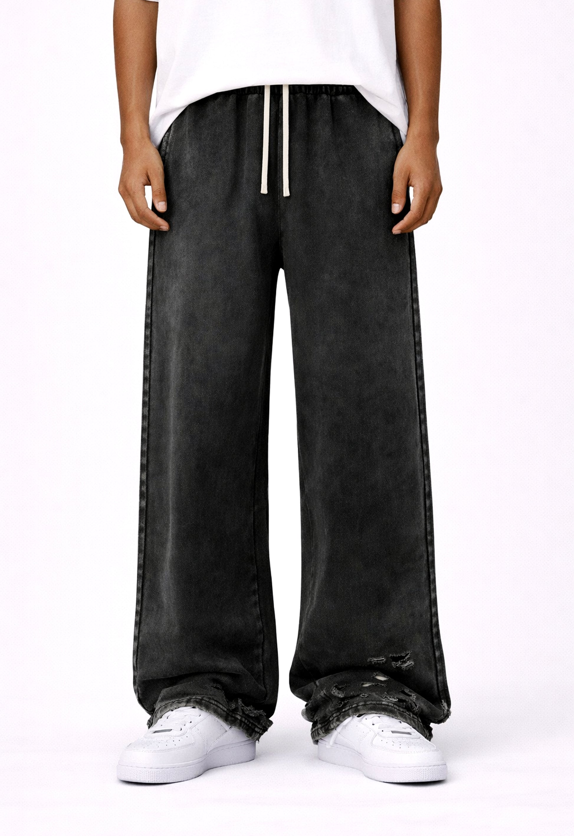 NOIR DISTRESSED SWEATPANTS sweatpants | STREETWEAR APPAREL | UNDEVELOPED