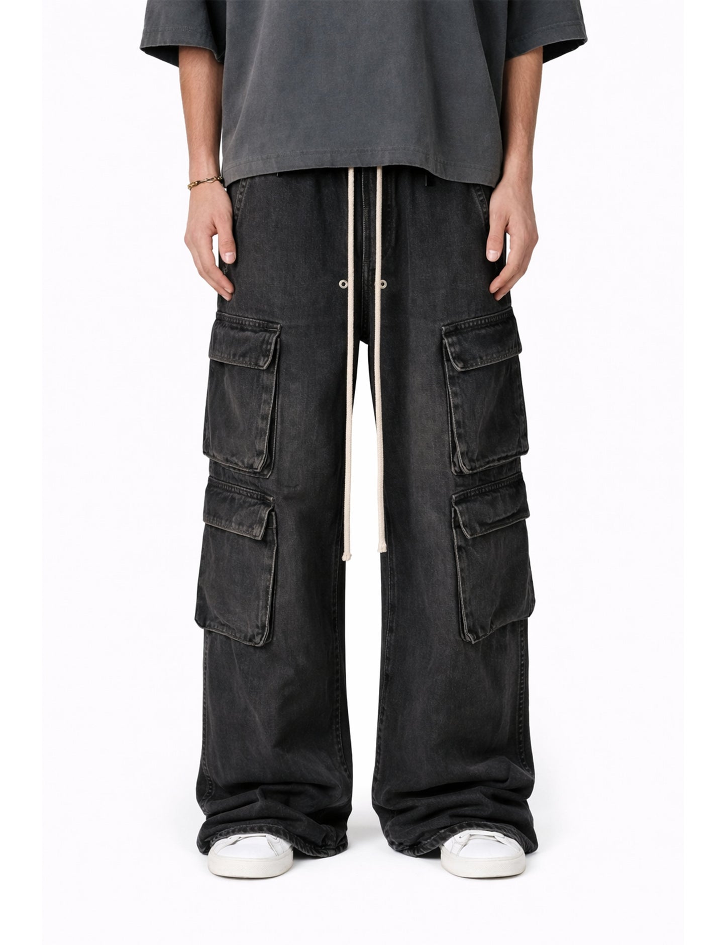 NOIR FLOW DENIM CARGO PANTS Cargo Pants | STREETWEAR APPAREL | UNDEVELOPED