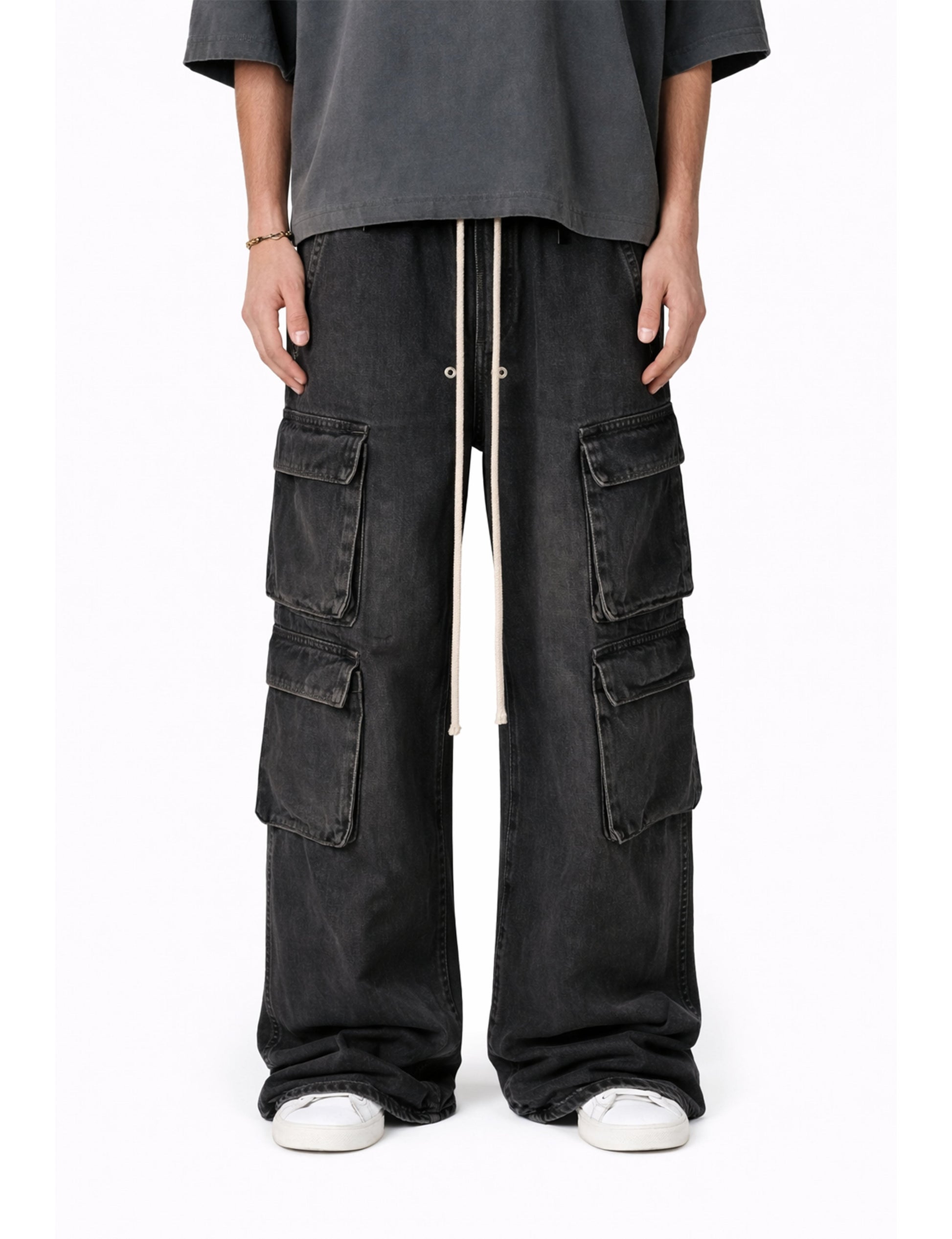 NOIR FLOW DENIM CARGO PANTS Cargo Pants | STREETWEAR APPAREL | UNDEVELOPED