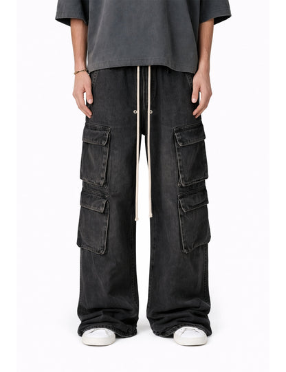 NOIR FLOW DENIM CARGO PANTS Cargo Pants | STREETWEAR APPAREL | UNDEVELOPED