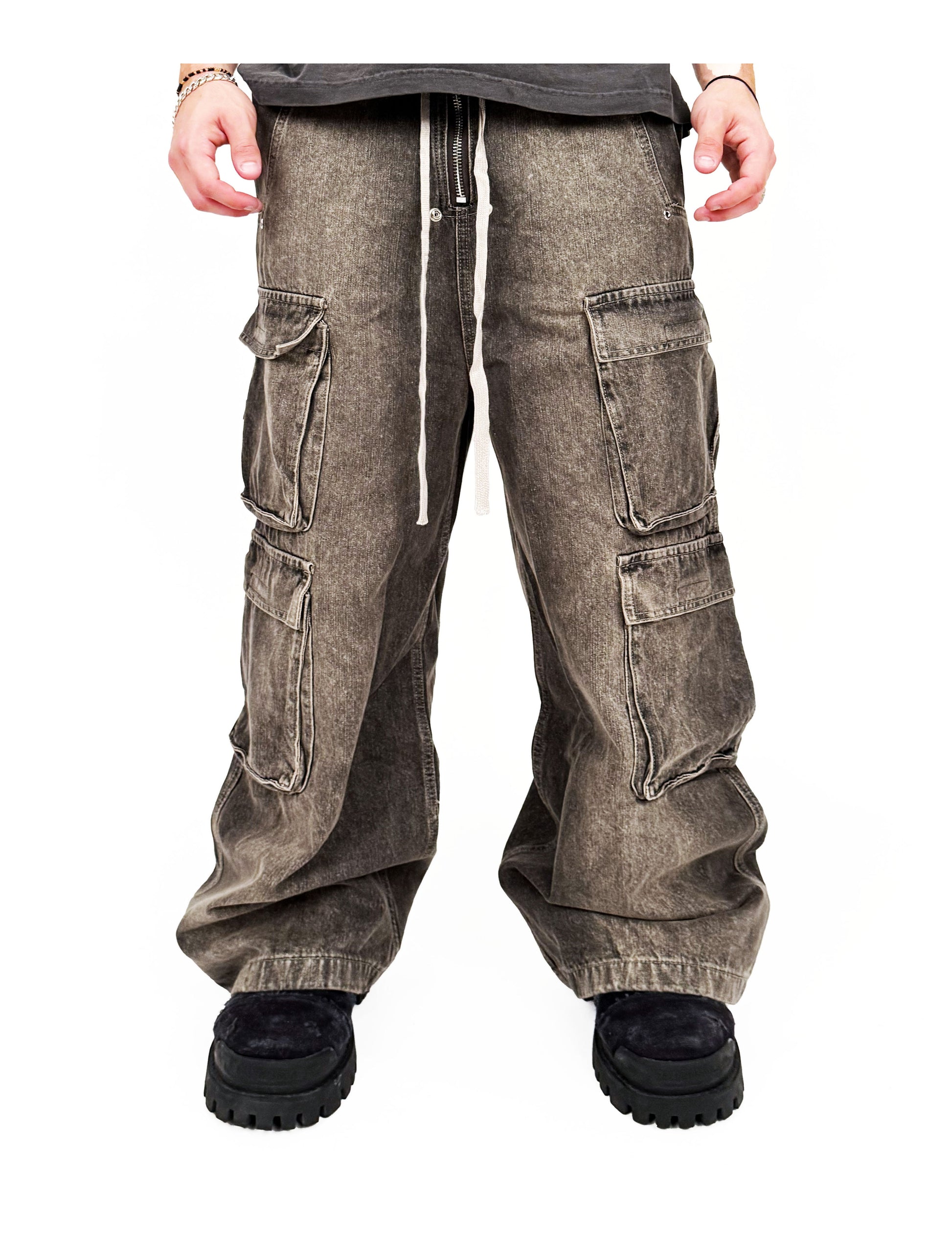 NOIR FLOW DENIM CARGO PANTS Cargo Pants | STREETWEAR APPAREL | UNDEVELOPED