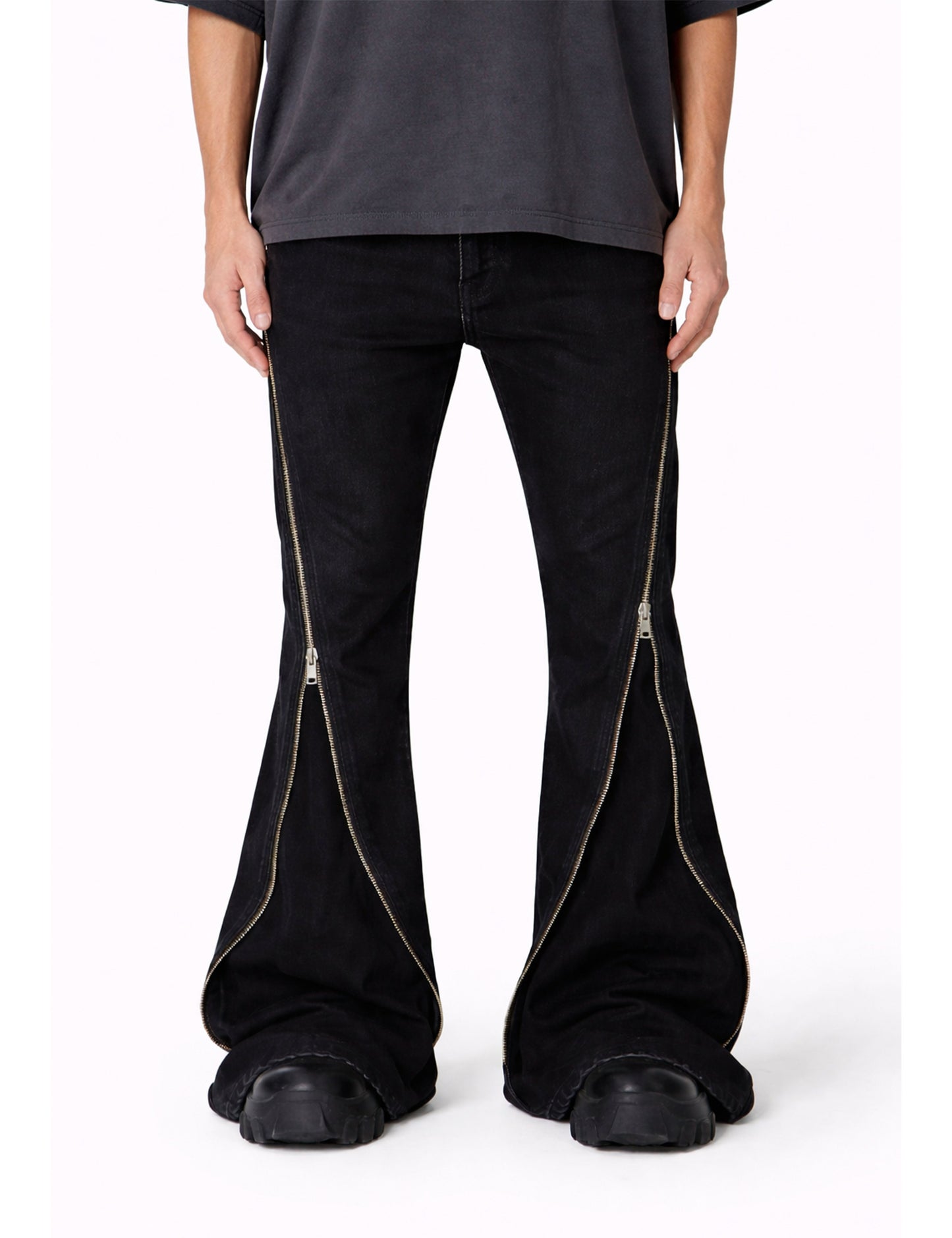 DIAMOND ZIP FLARE DENIM Denim | STREETWEAR APPAREL | UNDEVELOPED