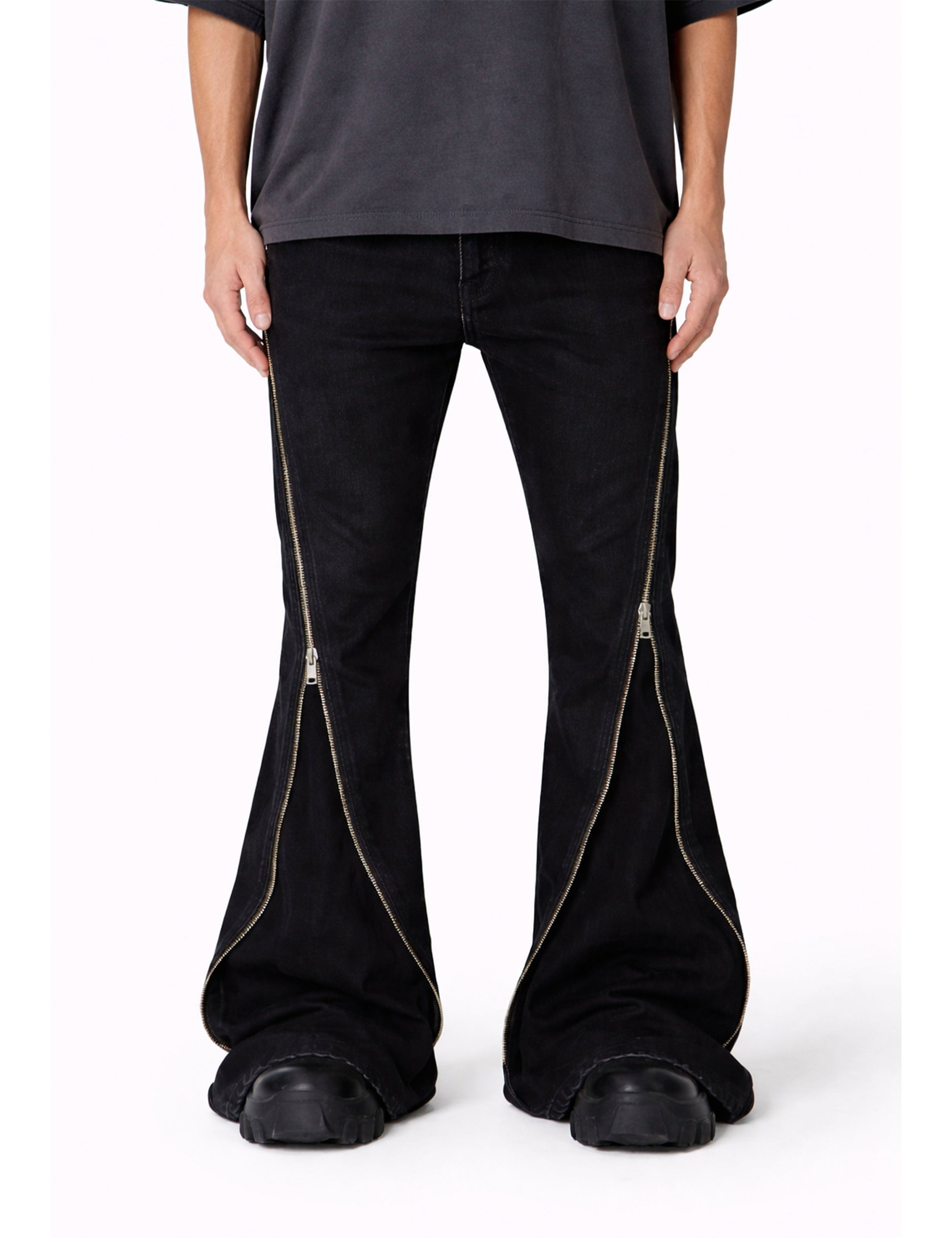 DIAMOND ZIP FLARE DENIM Denim | STREETWEAR APPAREL | UNDEVELOPED