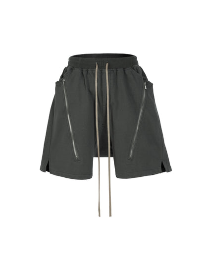 GREY ZIP DRAWSTRING CARGO SHORTS Cargo Shorts | STREETWEAR APPAREL | UNDEVELOPED