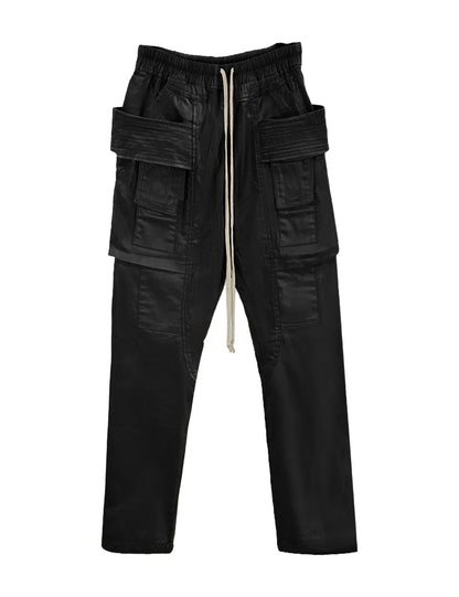 WAXED DROP-CROTCH DRAWSTRING CARGO PANTS Cargo Pants | STREETWEAR APPAREL | UNDEVELOPED