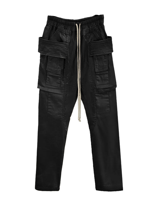 WAXED DROP-CROTCH DRAWSTRING CARGO PANTS Cargo Pants | STREETWEAR APPAREL | UNDEVELOPED